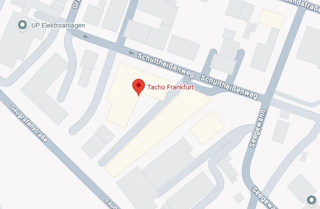 Map – Directions route from Mannheim to Tacho Frankfurt